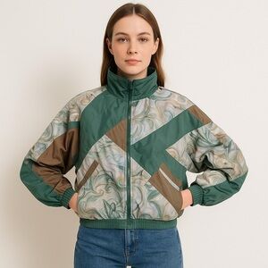 🌪️ Slade Vintage‎ Abstract Windbreaker – 90s Retro Jacket (XL)